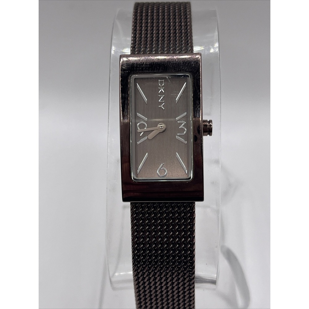 DKNY Women's Quartz Watch‎ Mesh Metal Band Brown NY-3808 New Battery